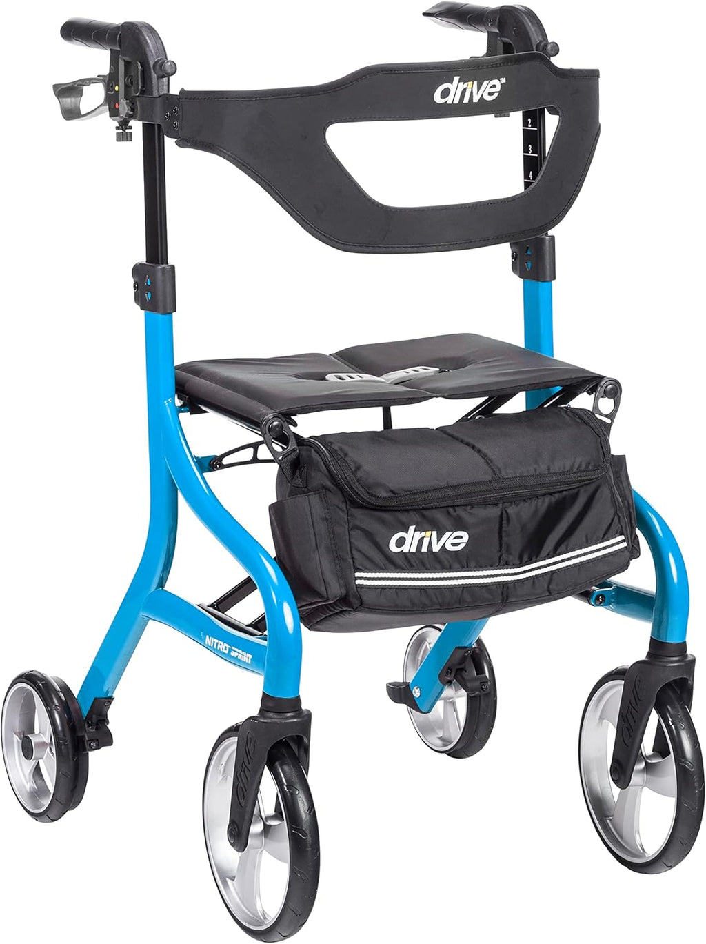 Drive Medical Nitro Sprint Foldable Rollator Walker with Seat