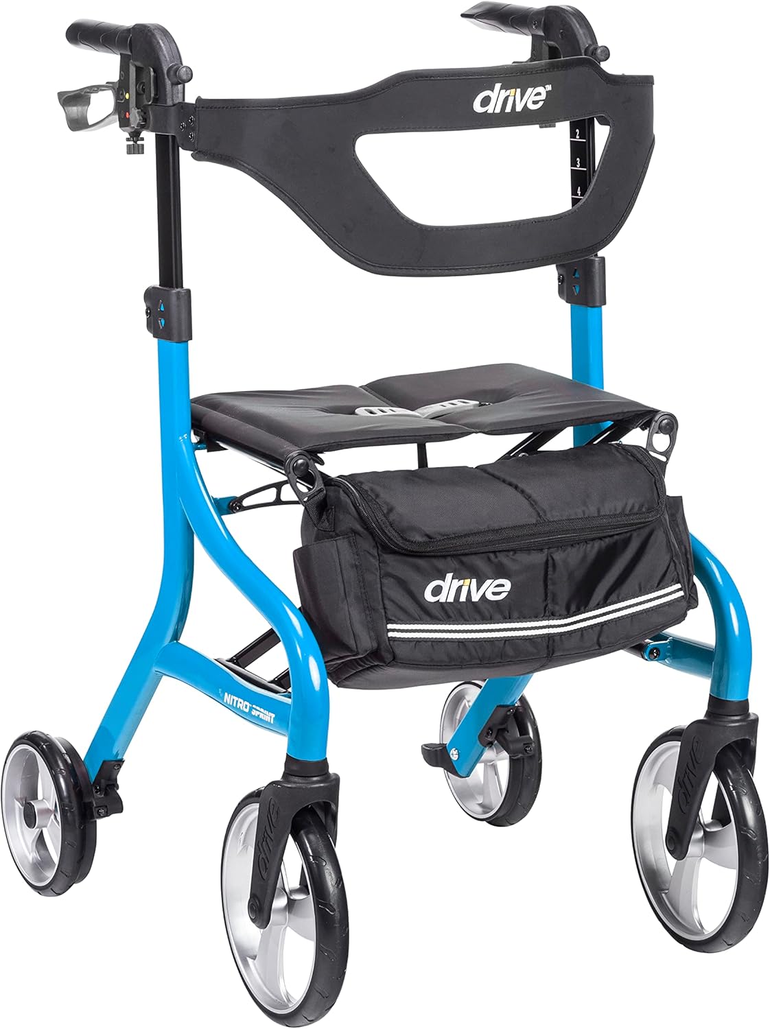 Drive Medical Nitro Sprint Foldable Rollator Walker with Seat
