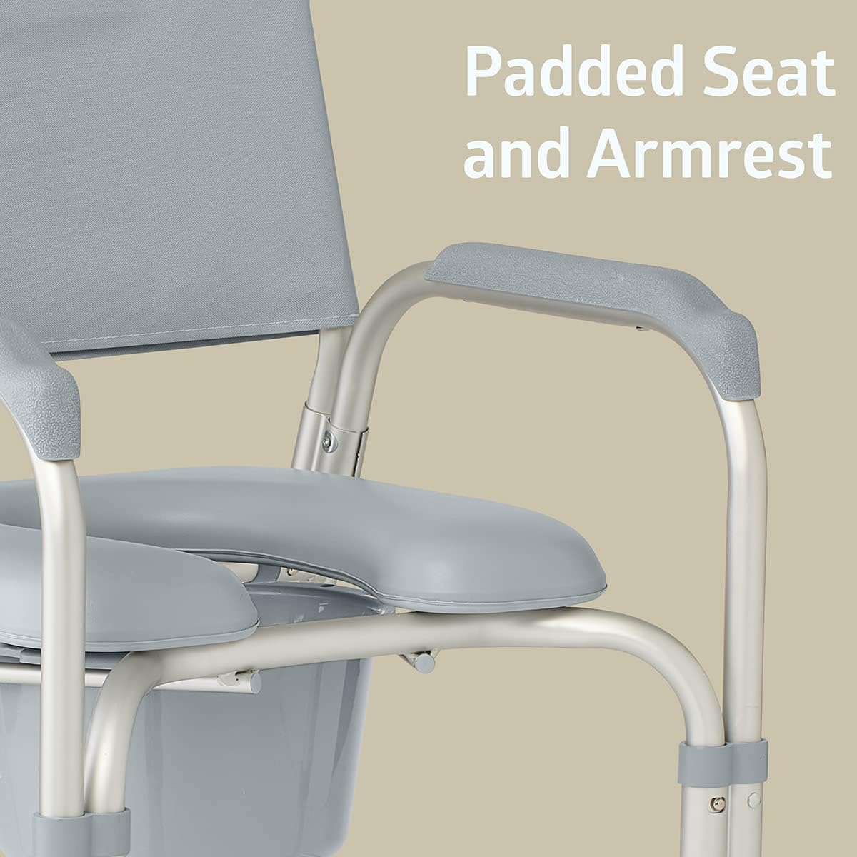 Medline Aluminum Padded Shower Chair Commode