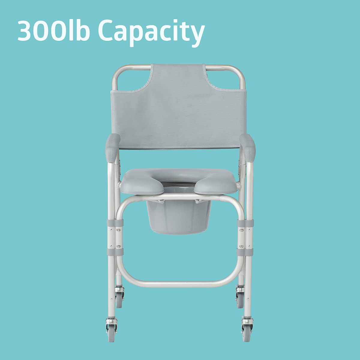 Medline Aluminum Padded Shower Chair Commode
