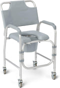 Medline Aluminum Padded Shower Chair Commode